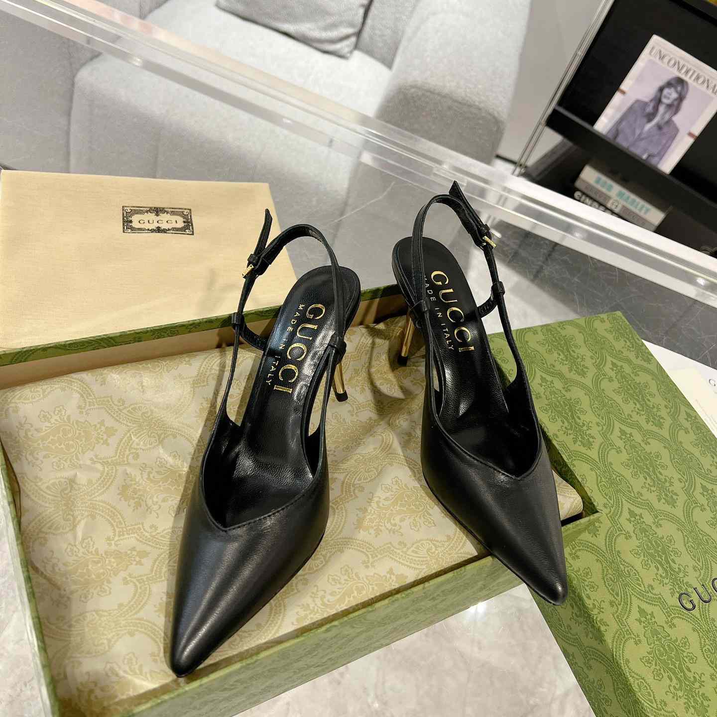 Gucci Women's Slingback Heeled Pump - PerfectKickZ