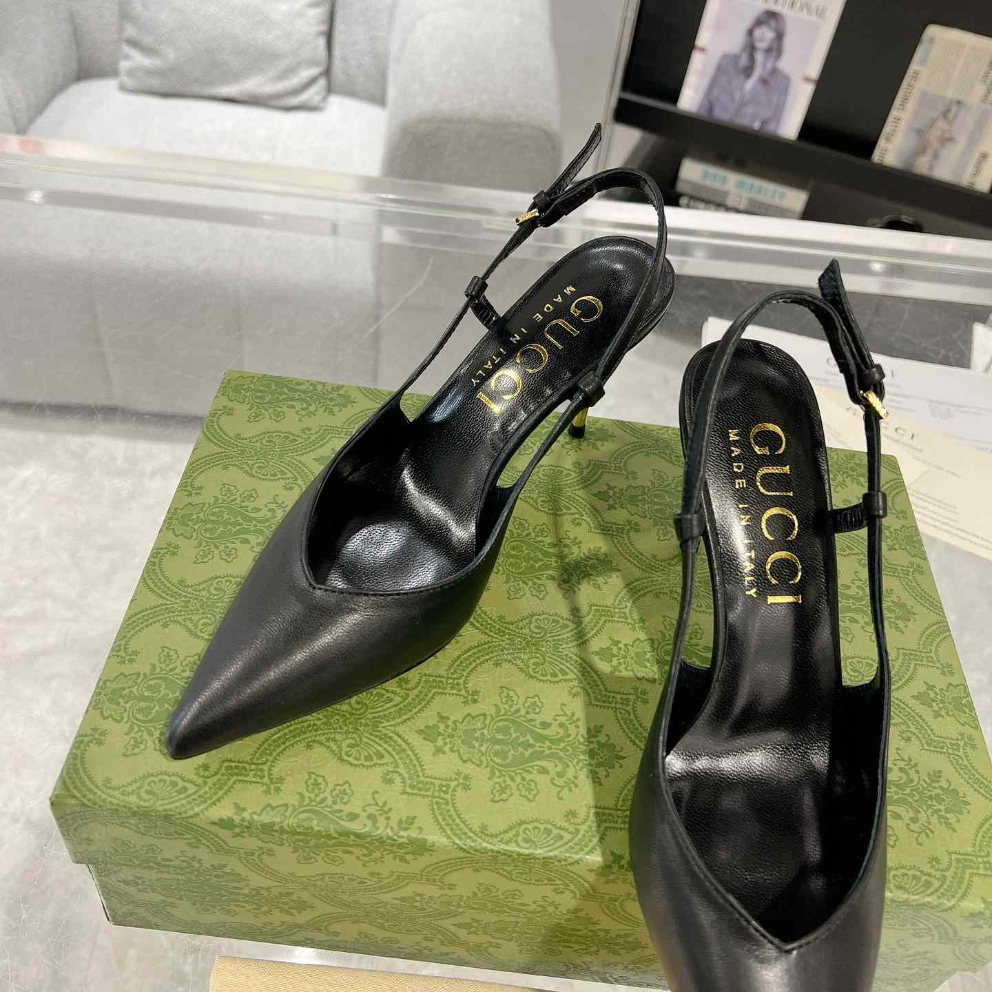 Gucci Women's Slingback Heeled Pump - PerfectKickZ