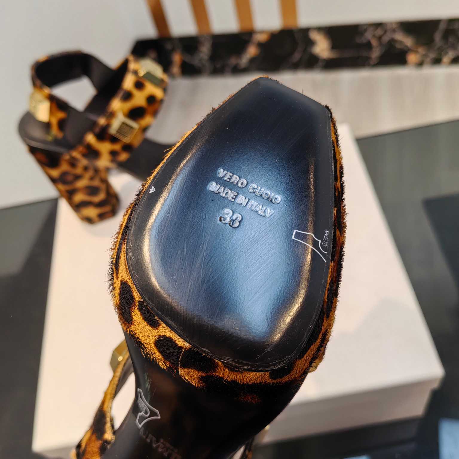 Balmain Ava Leopard-print Platform Sandals - 