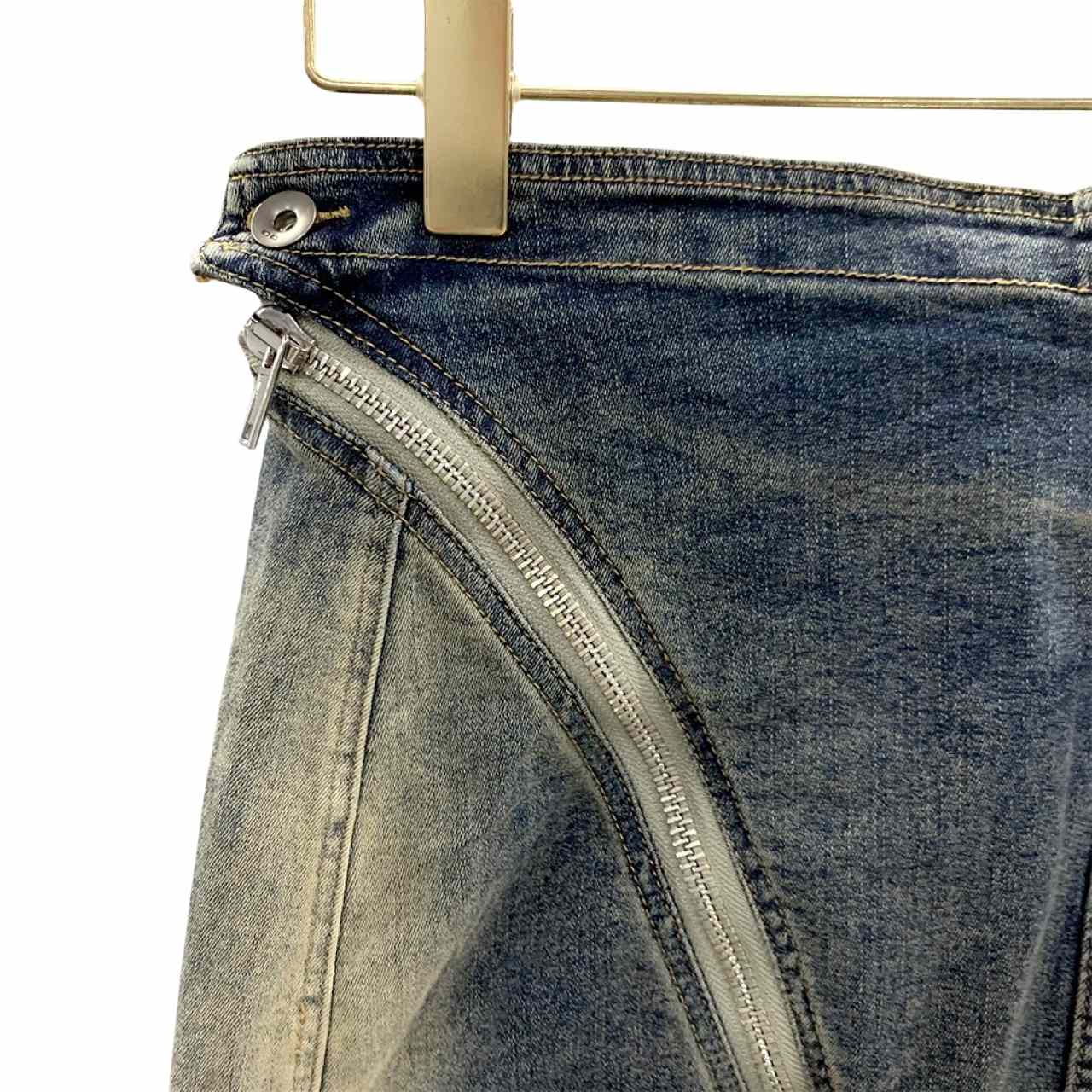 Rick Owens Dégradé denim mini skirt - PerfectKickZ