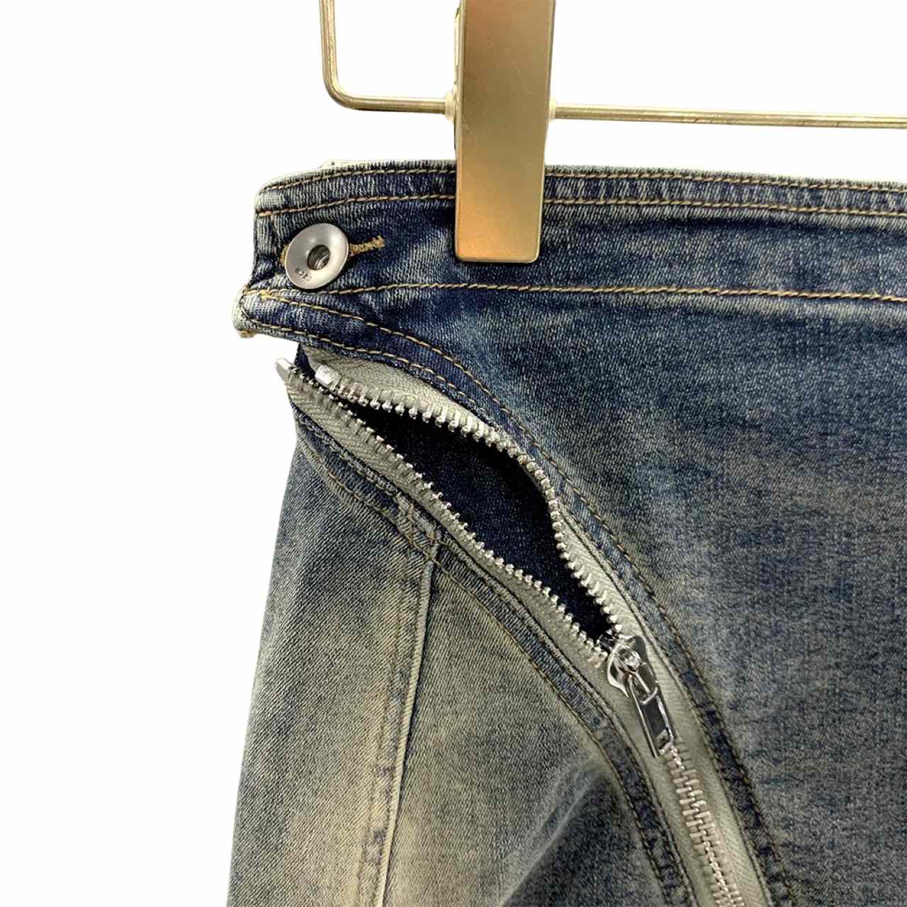 Rick Owens Dégradé denim mini skirt - PerfectKickZ