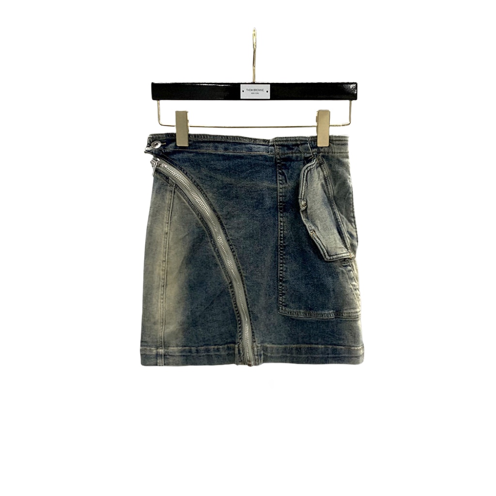 Rick Owens Dégradé denim mini skirt - PerfectKickZ