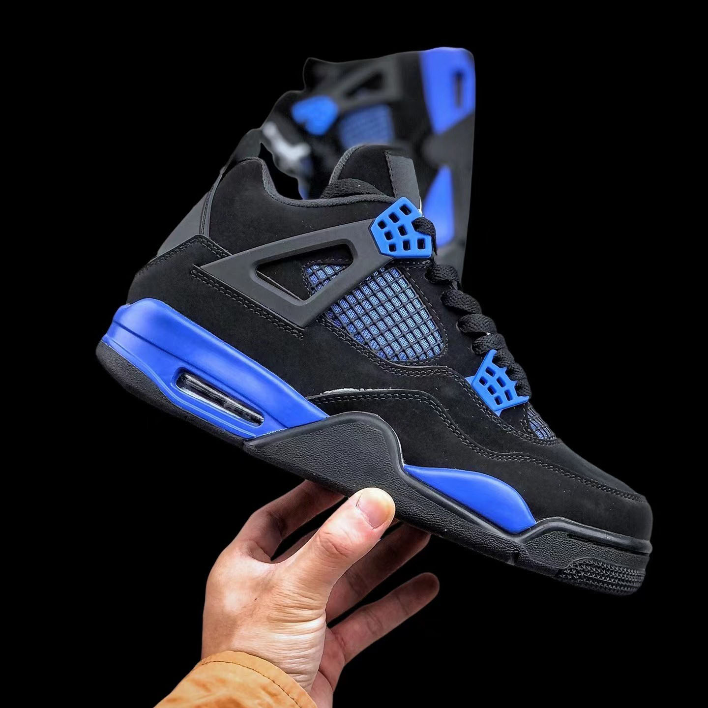 Air Jordan 4 Retro"Black/Military Blue" Sneakers      CT8527 018 - PerfectKickZ