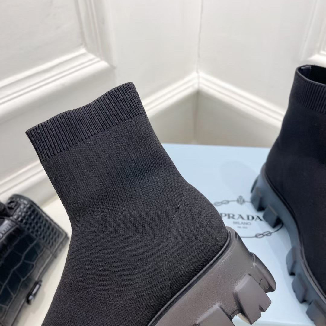 Prada Monolith Knit Booties - 
