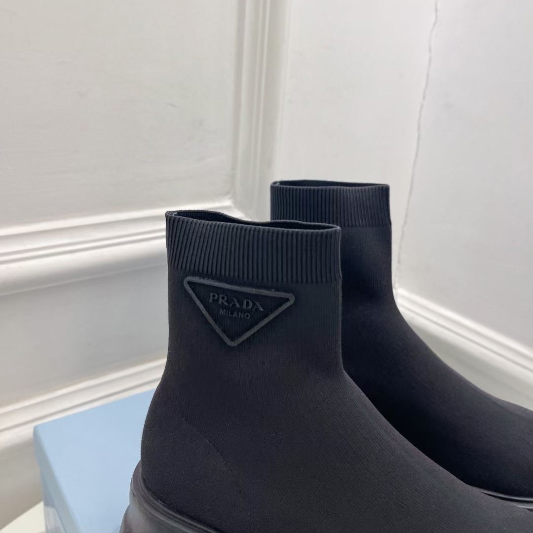 Prada Monolith Knit Booties - 