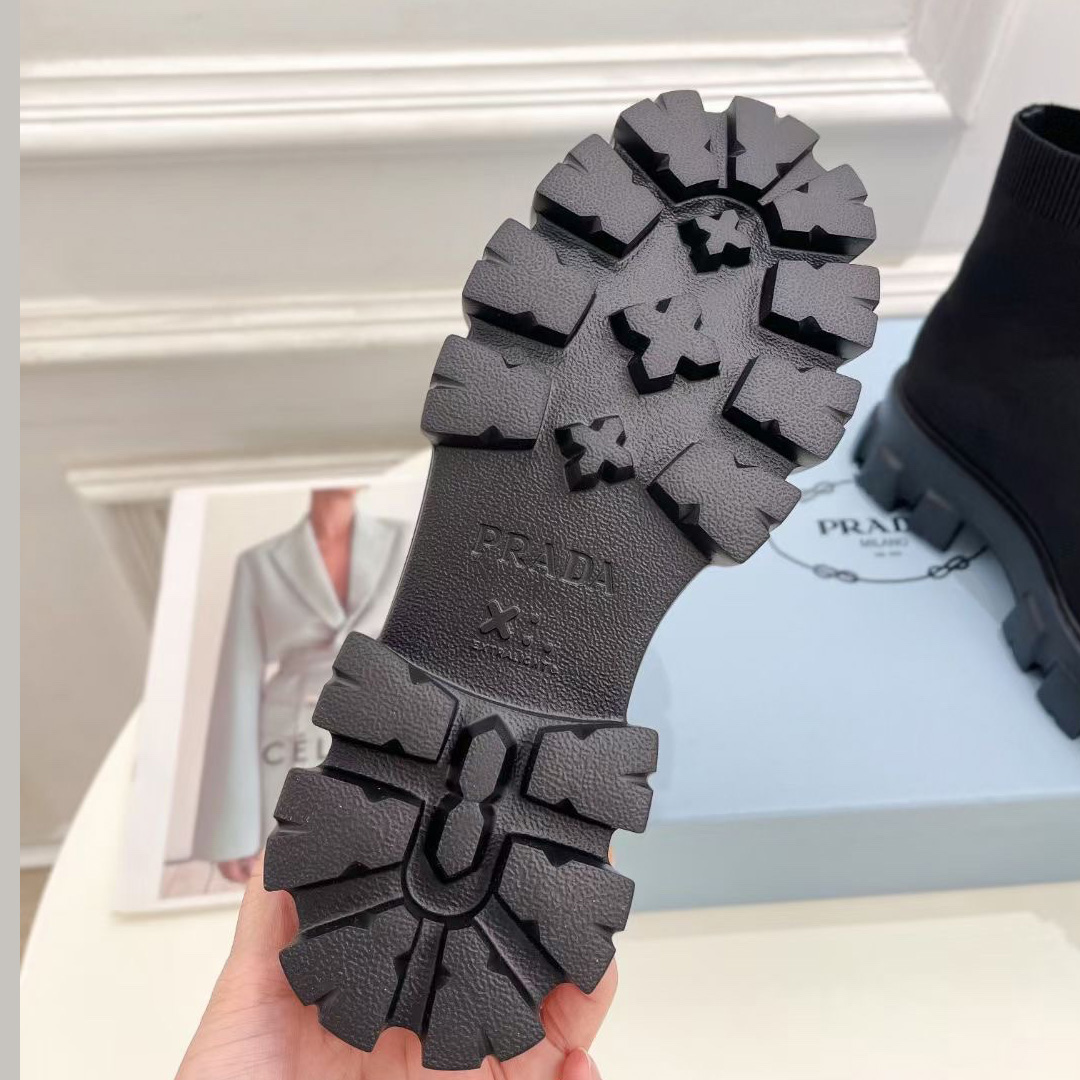 Prada Monolith Knit Booties - 