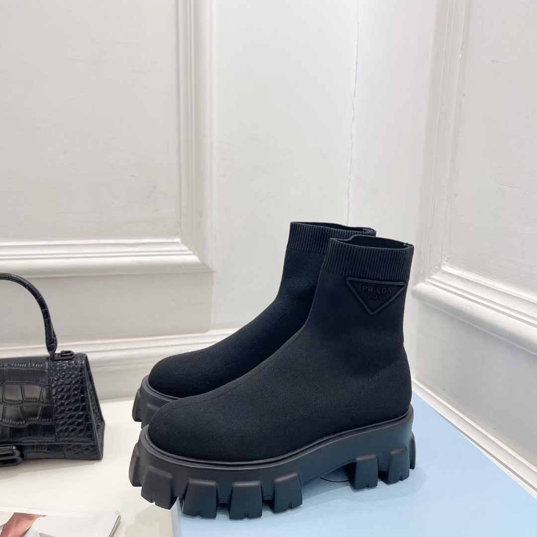 Prada Monolith Knit Booties - PerfectKickZ