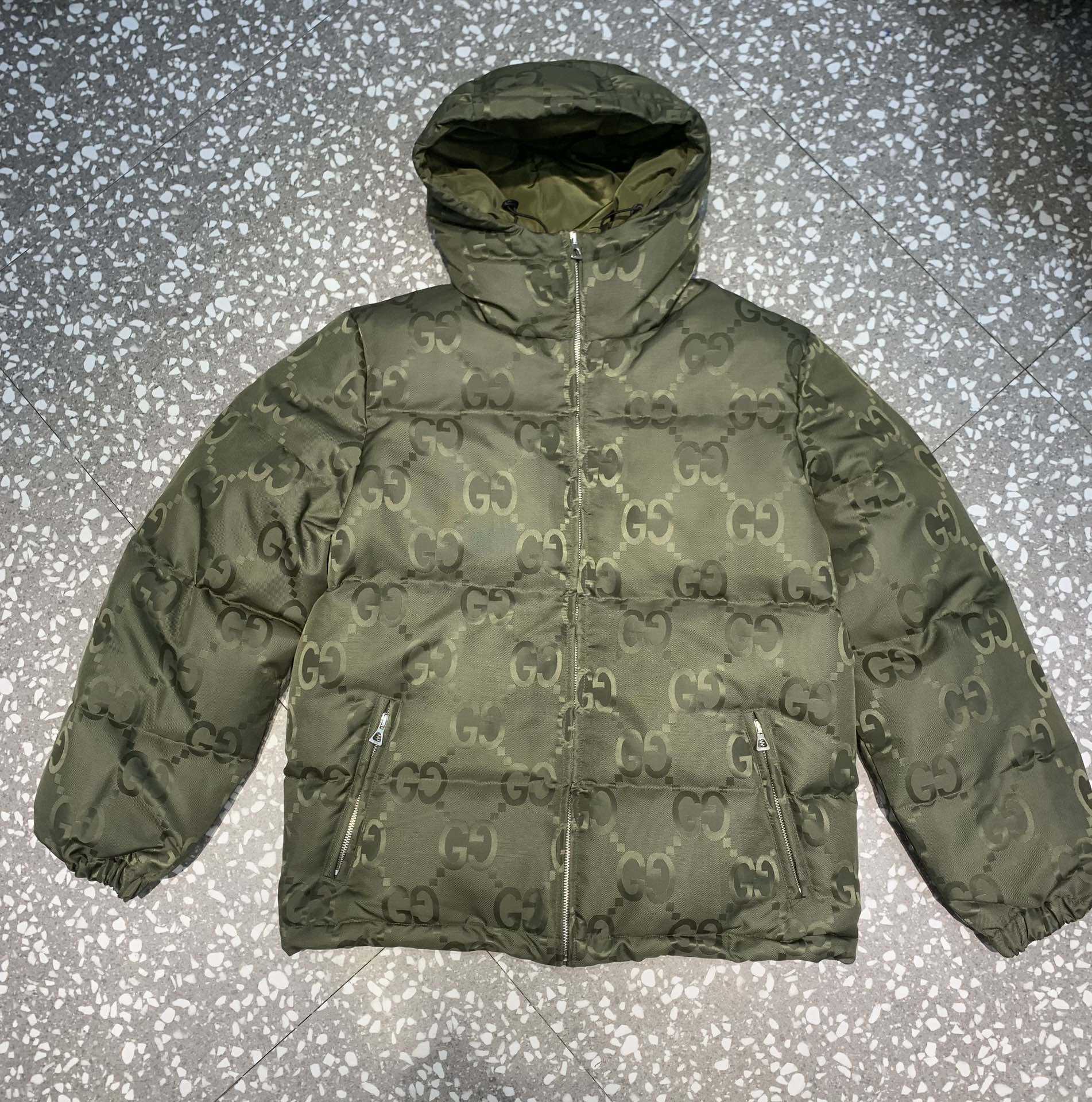 Gucci Jumbo GG Canvas Down Jacket - PerfectKickZ