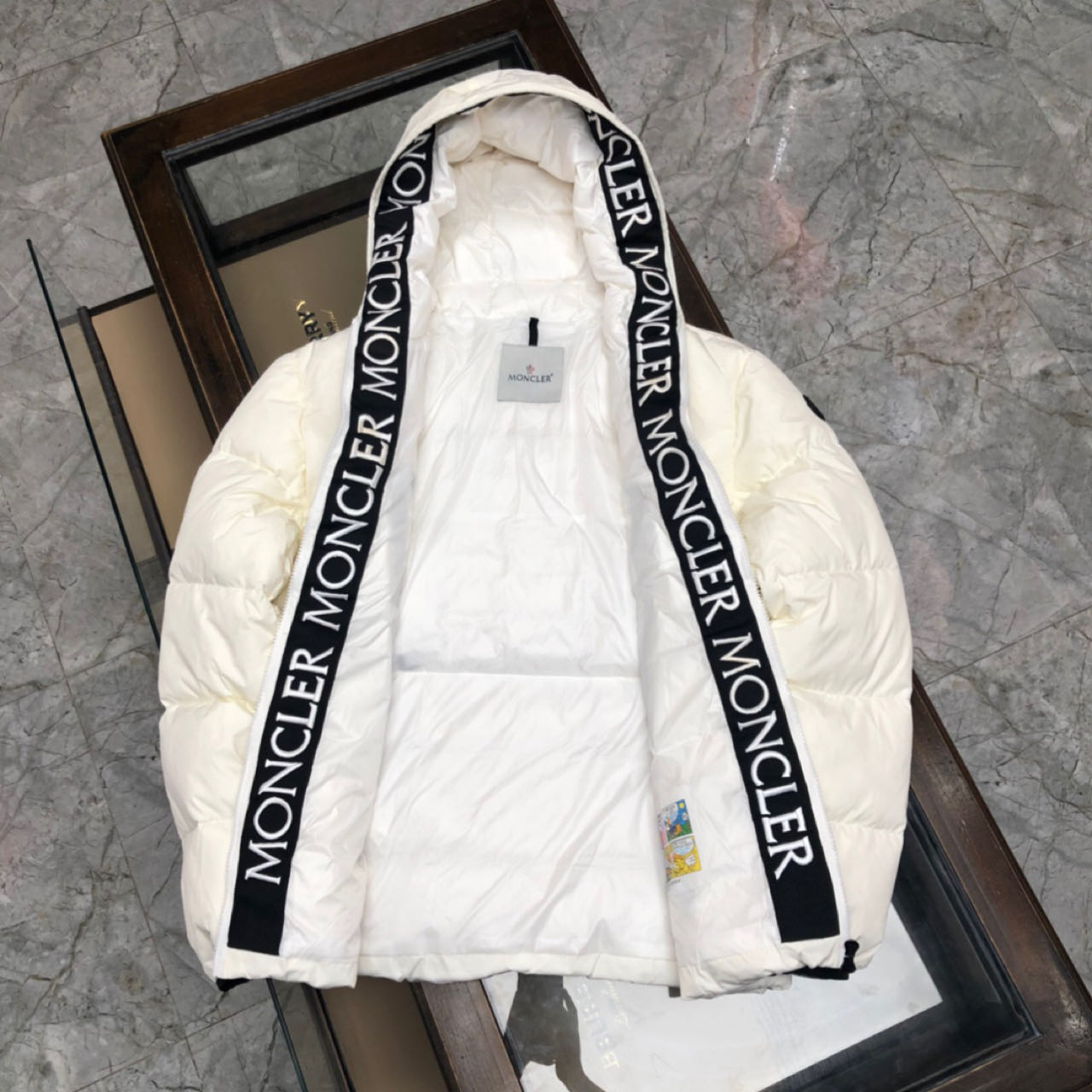 Moncler White Down Montcla Jacket - PerfectKickZ