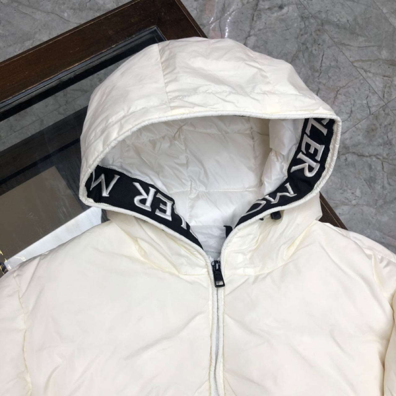 Moncler White Down Montcla Jacket - PerfectKickZ