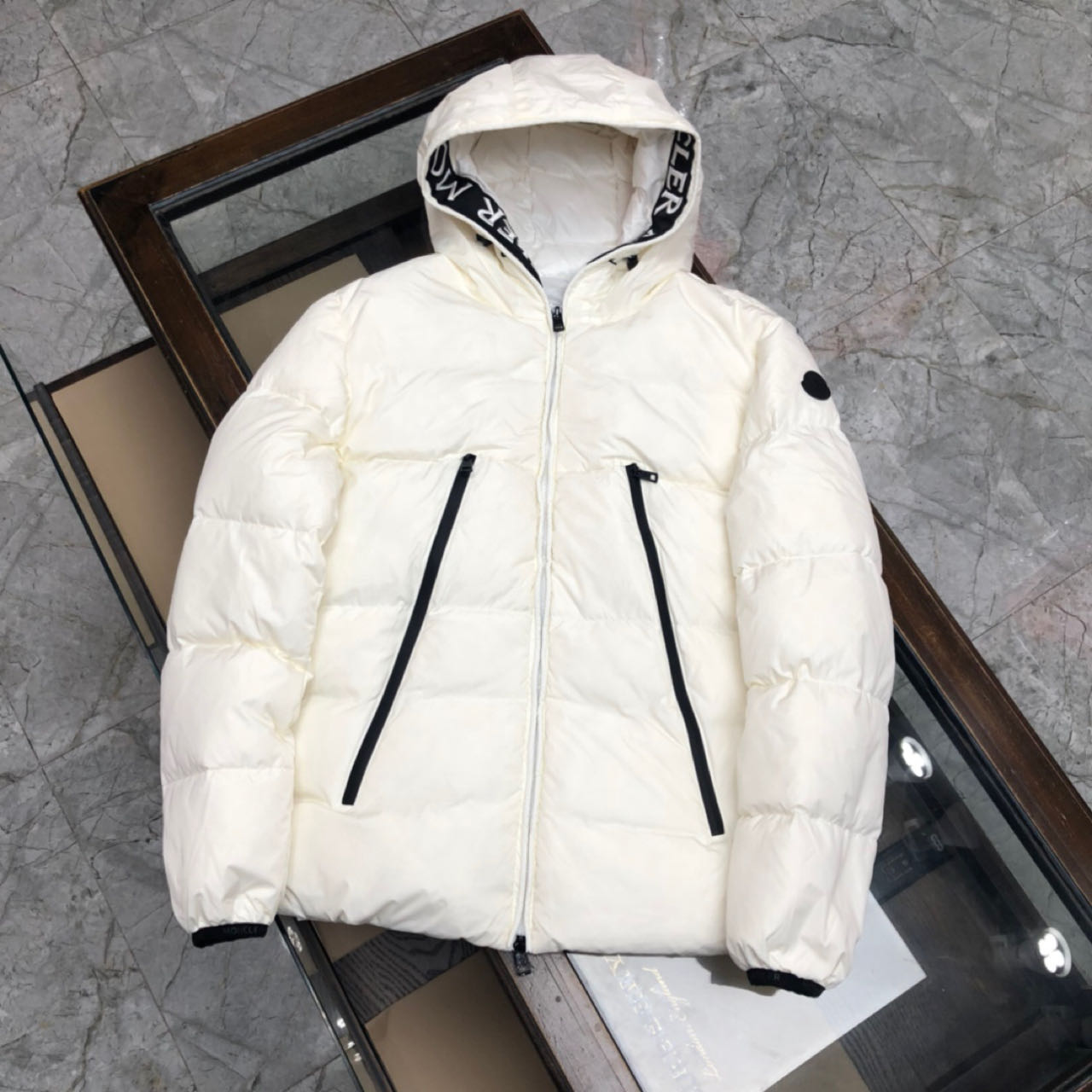 Moncler White Down Montcla Jacket - PerfectKickZ