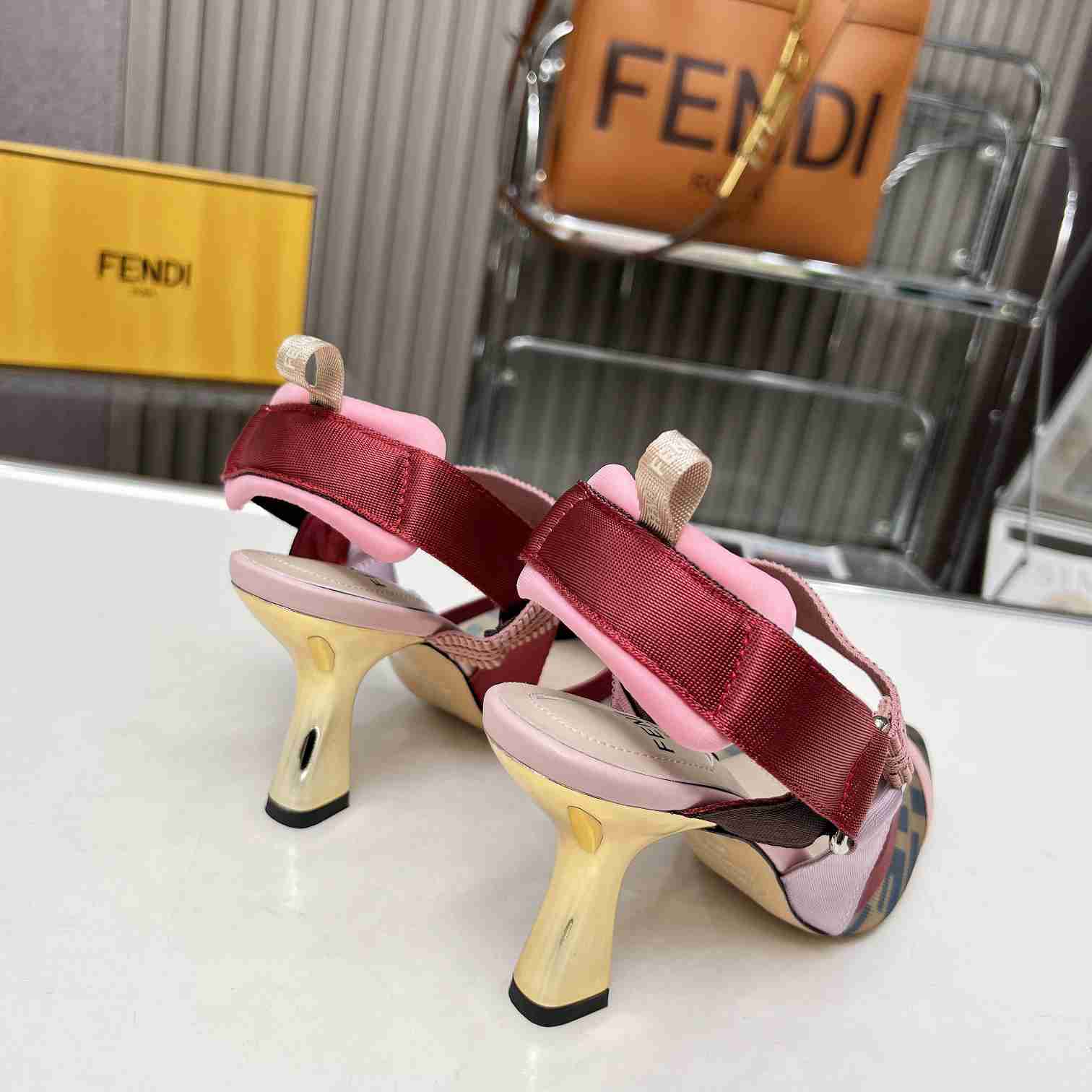 Fendi Colibrì Brown Mesh High-heeled Slingbacks - PerfectKickZ