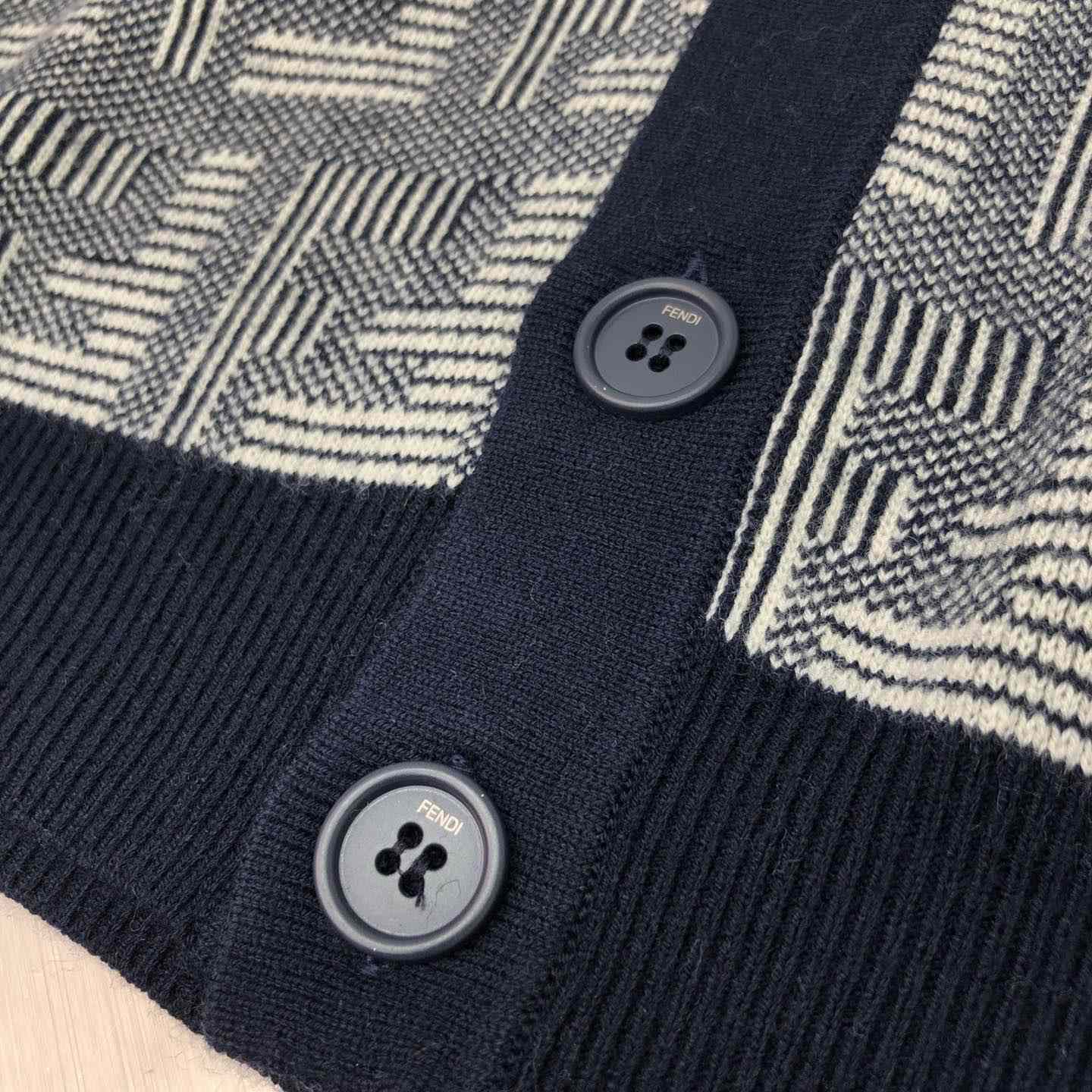 Fendi Blue Wool Cardigan - PerfectKickZ