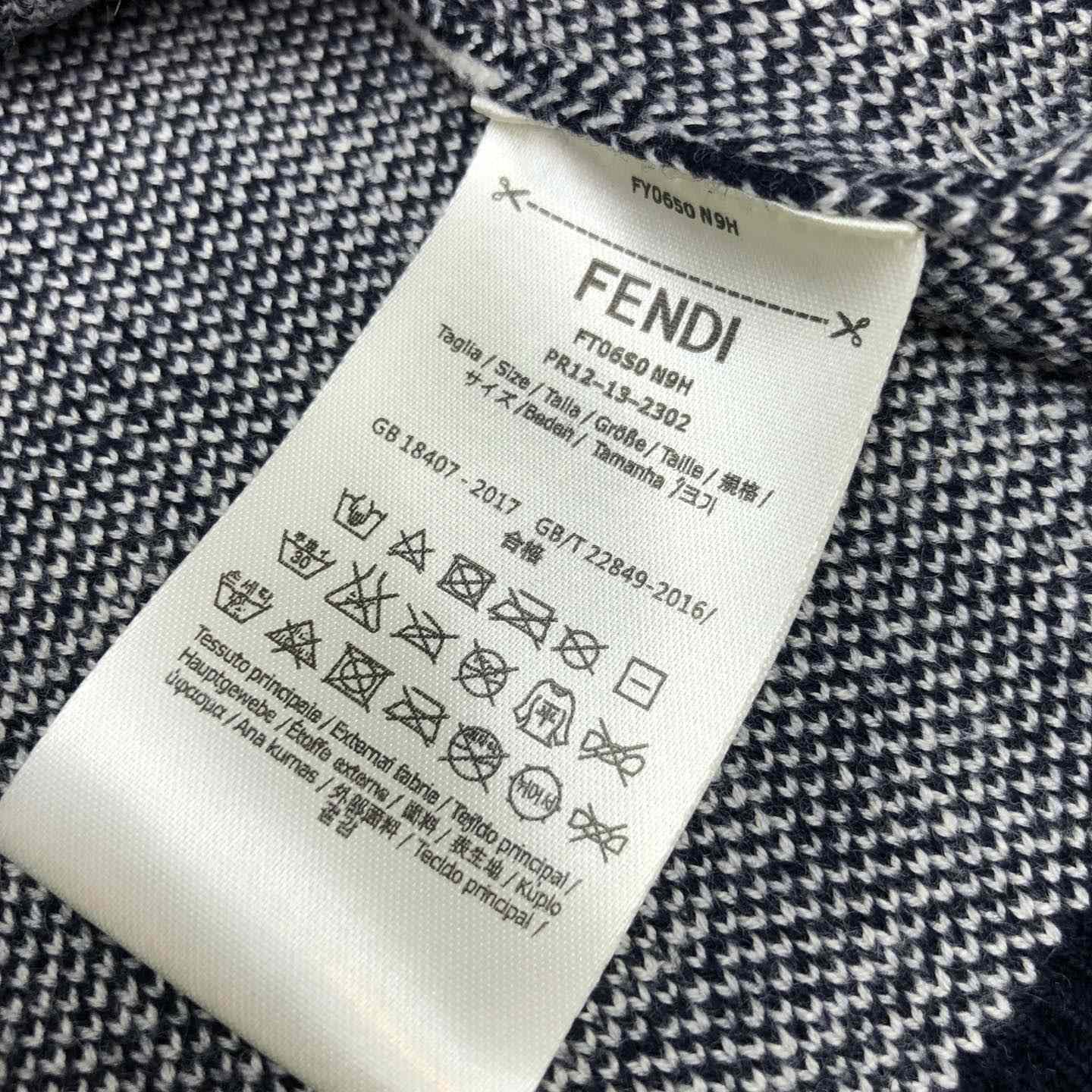 Fendi Blue Wool Cardigan - PerfectKickZ