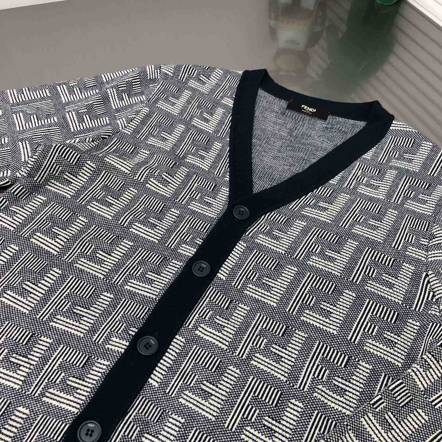 Fendi Blue Wool Cardigan - PerfectKickZ