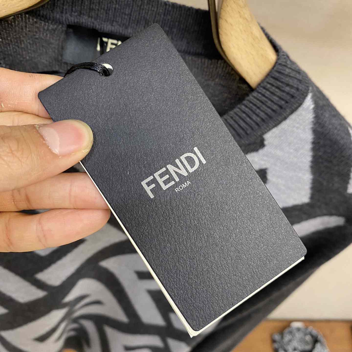 Fendi Gray Wool Sweater - PerfectKickZ