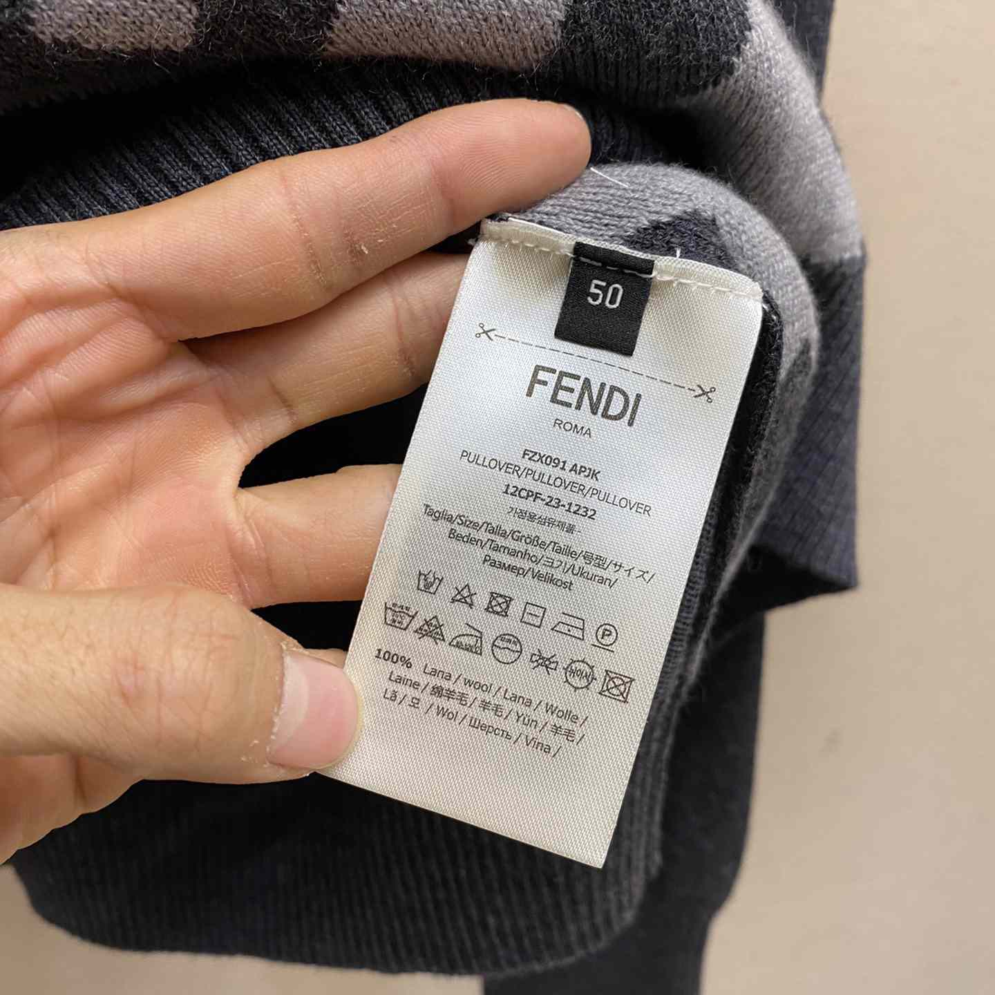 Fendi Gray Wool Sweater - PerfectKickZ