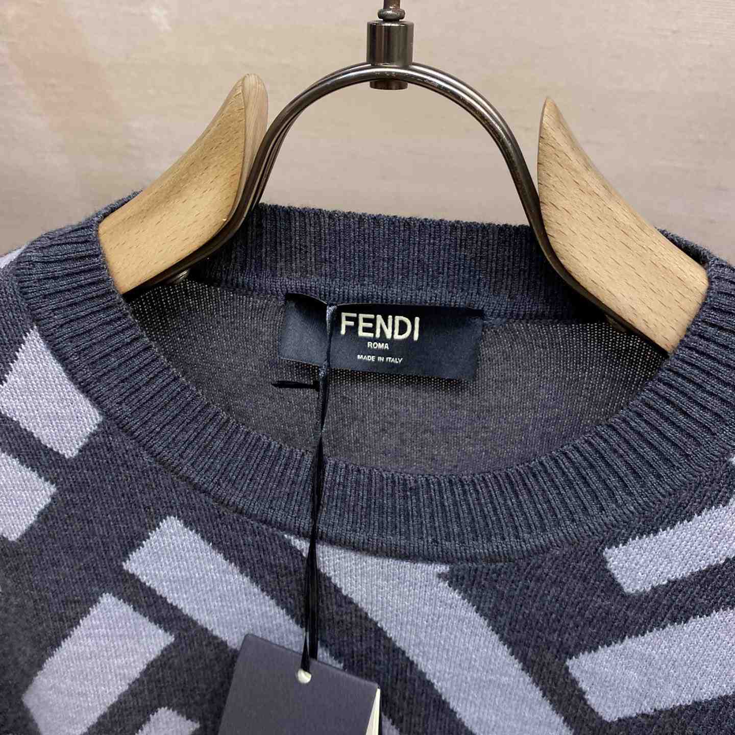 Fendi Gray Wool Sweater - PerfectKickZ