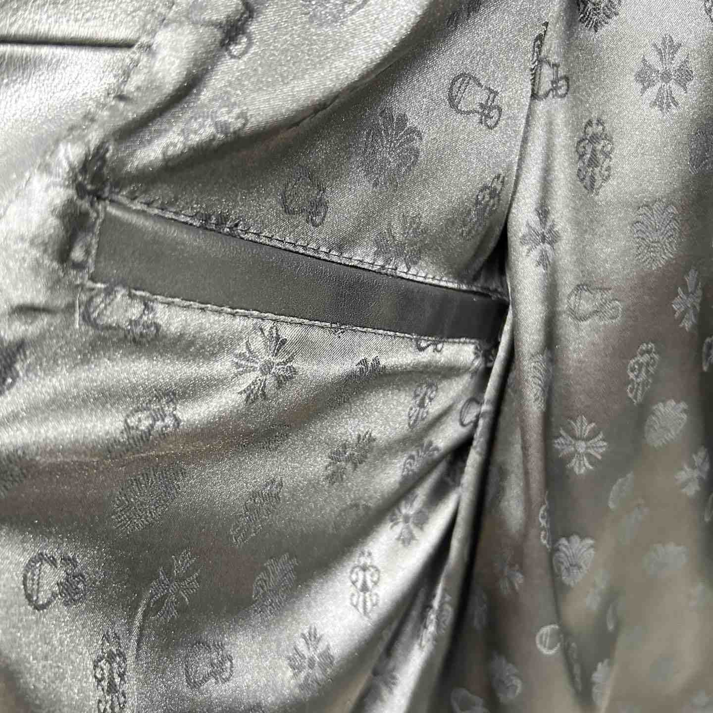 Chrome Heart Leather Patched Leather Jacket - PerfectKickZ