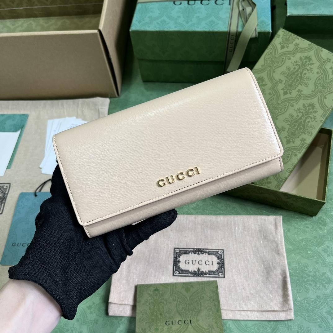 Gucci Continental Wallet With Gucci Script - PerfectKickZ