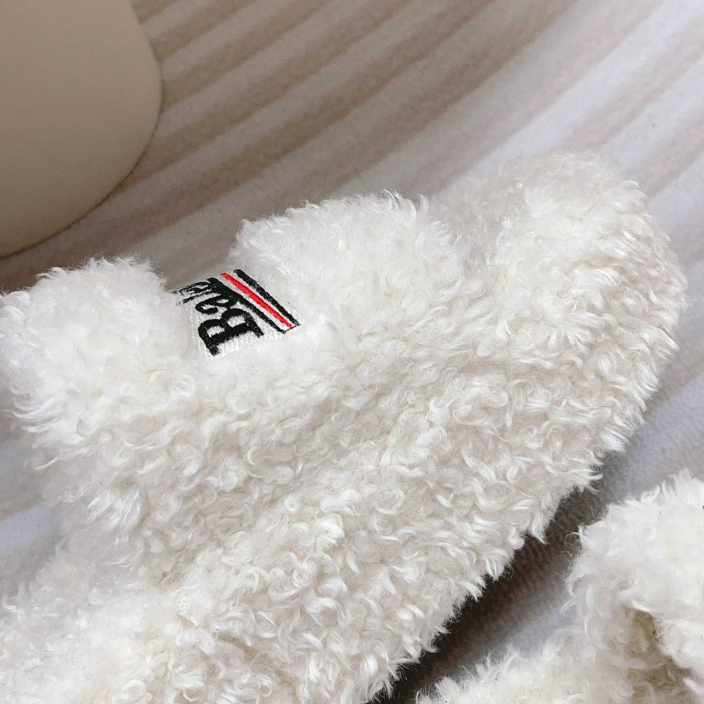 Balenciaga Furry Platform Sandal In White - PerfectKickZ