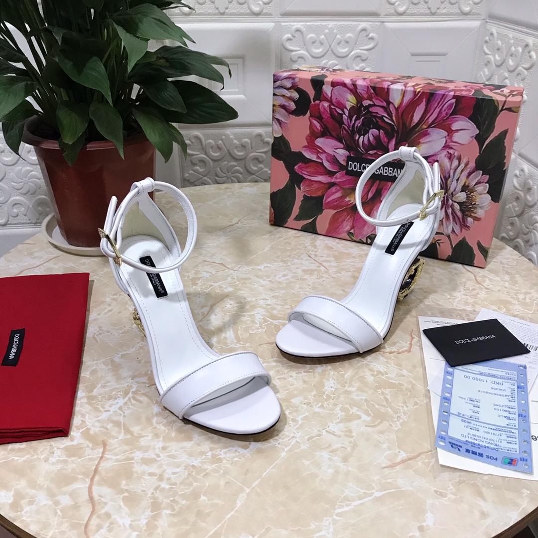 Dolce & Gabbana Nappa Leather Sandals With Baroque DG Detail - PerfectKickZ