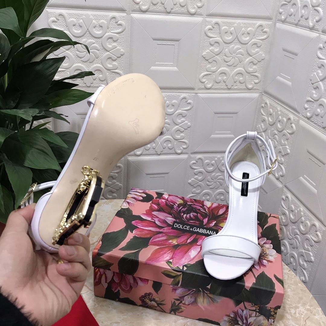 Dolce & Gabbana Nappa Leather Sandals With Baroque DG Detail - PerfectKickZ