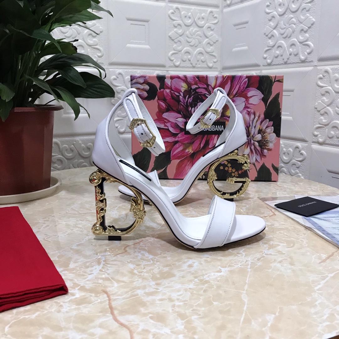 Dolce & Gabbana Nappa Leather Sandals With Baroque DG Detail - PerfectKickZ