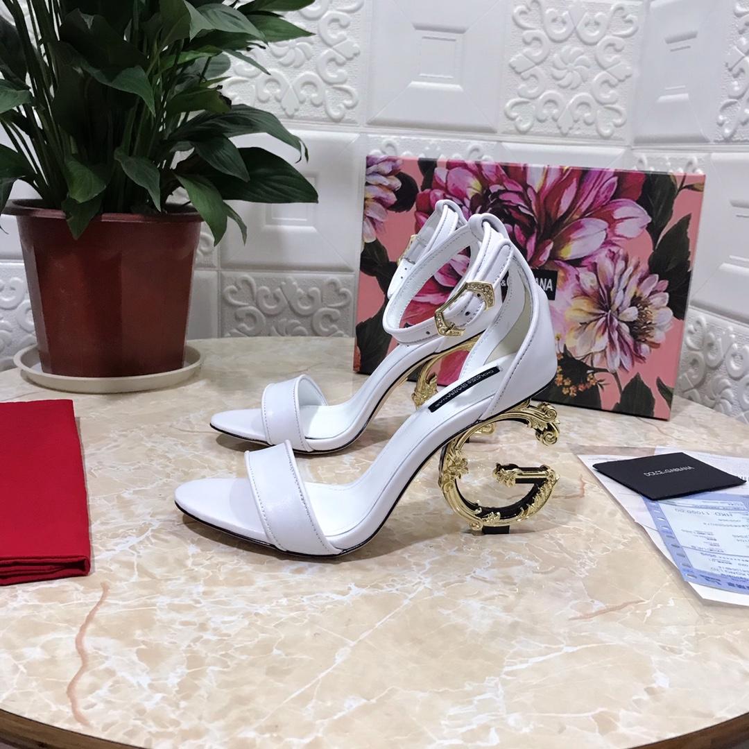 Dolce & Gabbana Nappa Leather Sandals With Baroque DG Detail - PerfectKickZ