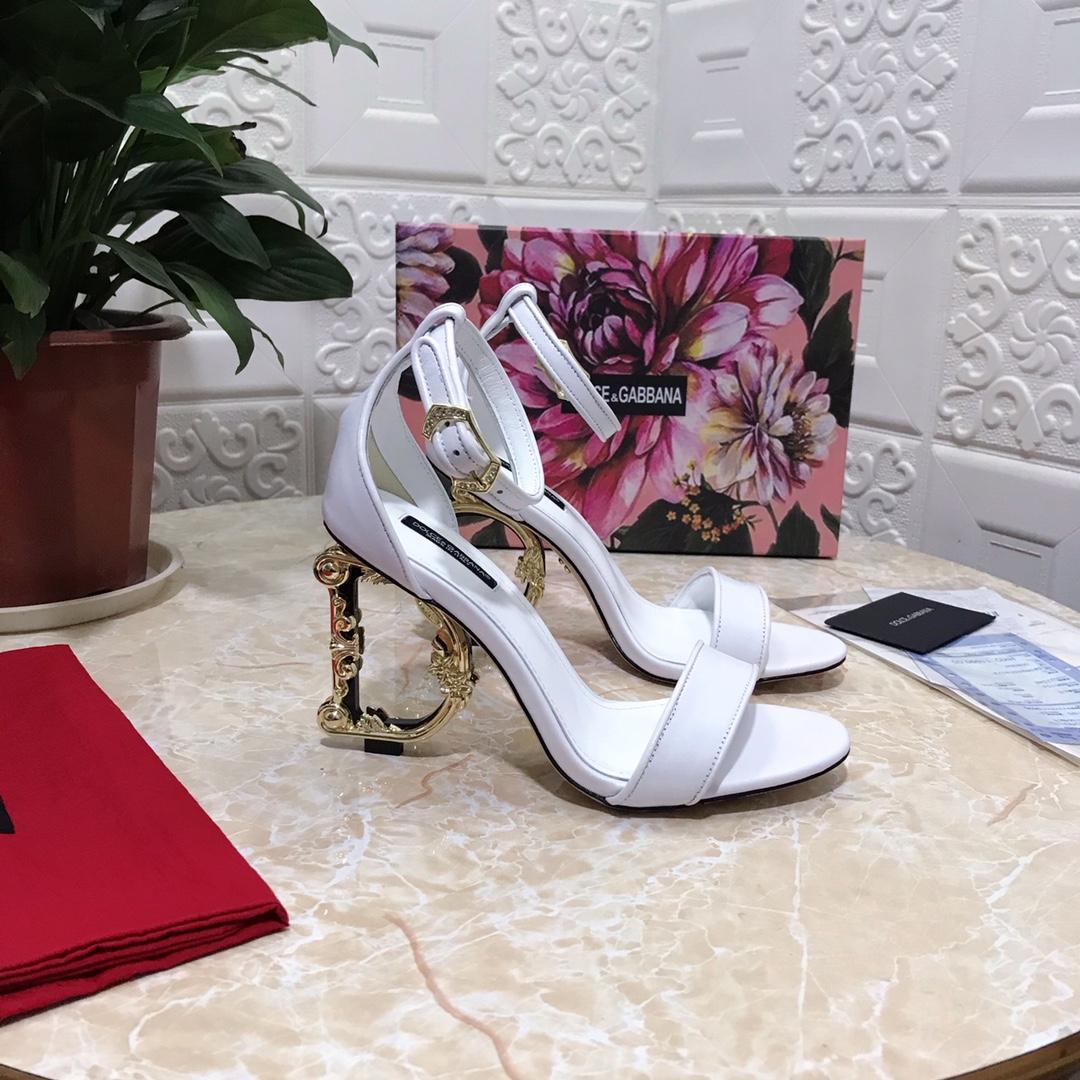 Dolce & Gabbana Nappa Leather Sandals With Baroque DG Detail - PerfectKickZ
