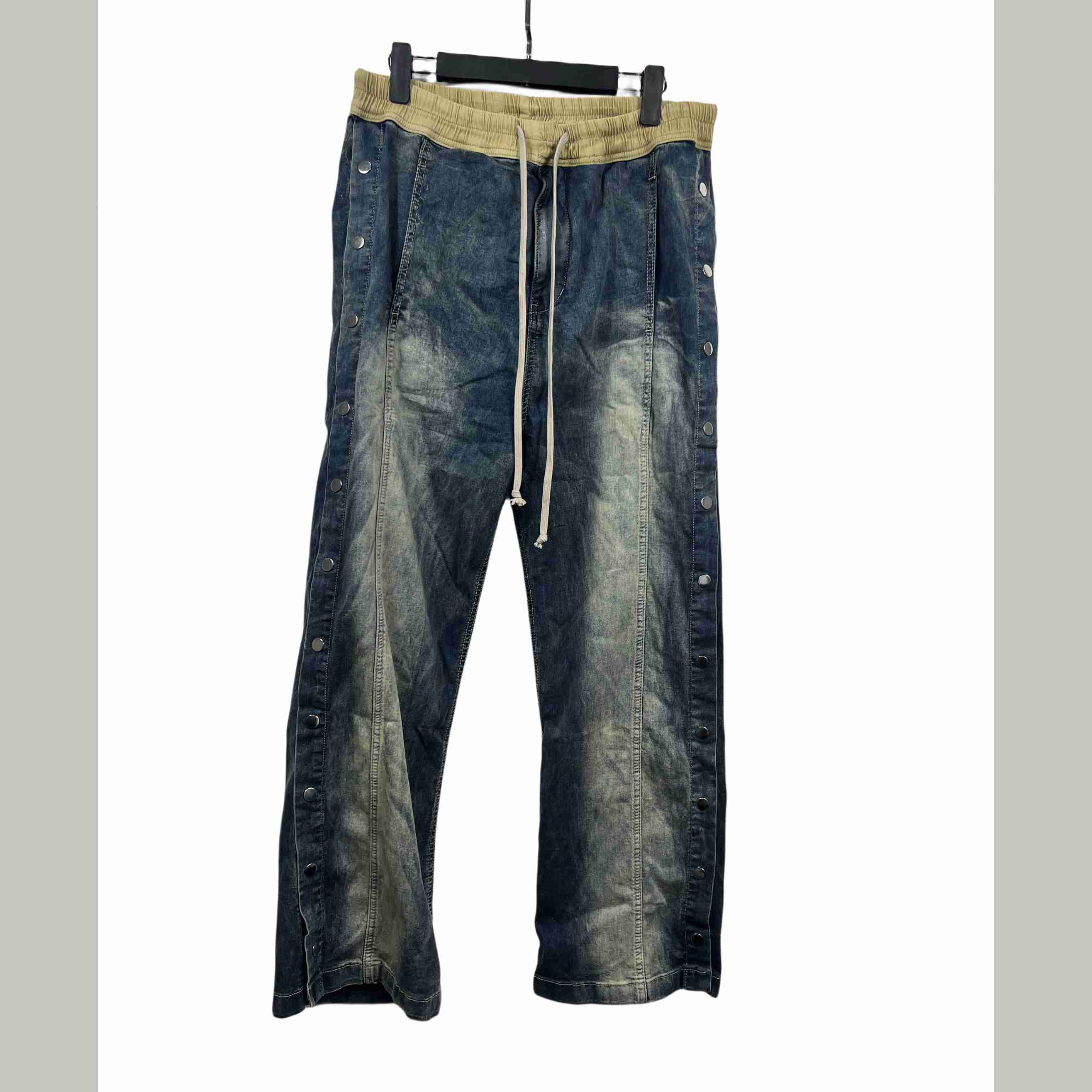 Rick Owens Hustler Denim Pusher Pants - PerfectKickZ