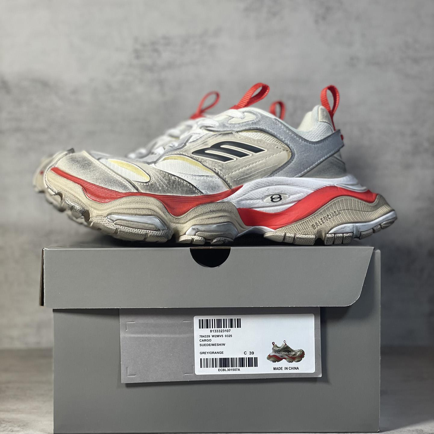 Balenciaga Cargo Sneaker In Beige, Grey And Red - PerfectKickZ