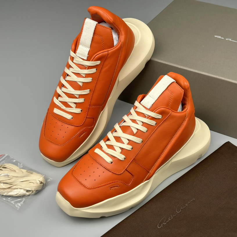 Rick Owens Geth Leather Sneakers - PerfectKickZ