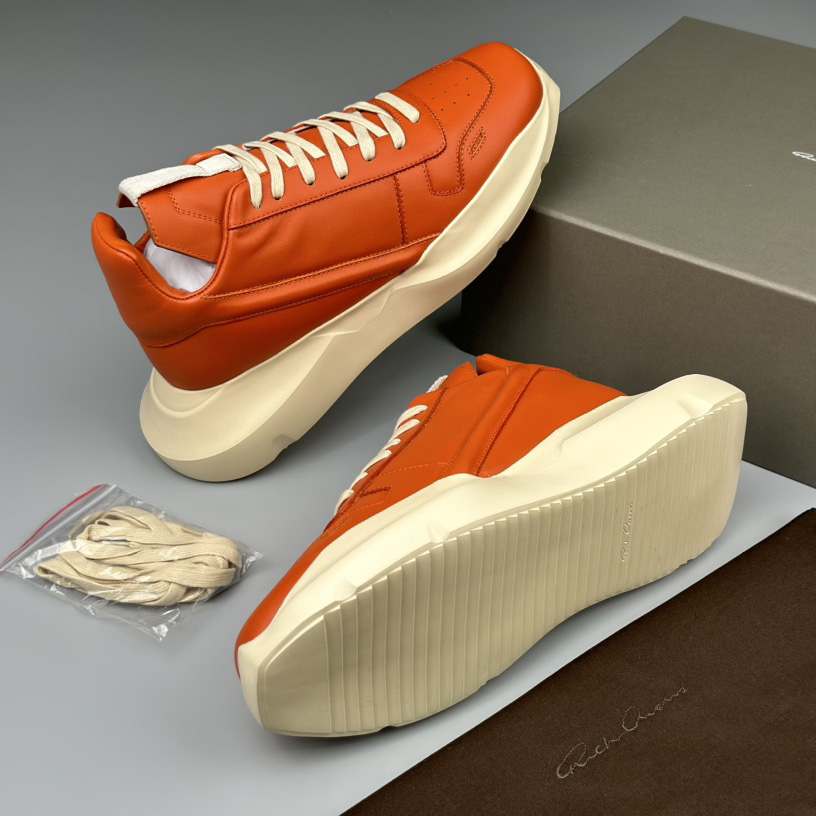 Rick Owens Geth Leather Sneakers - PerfectKickZ