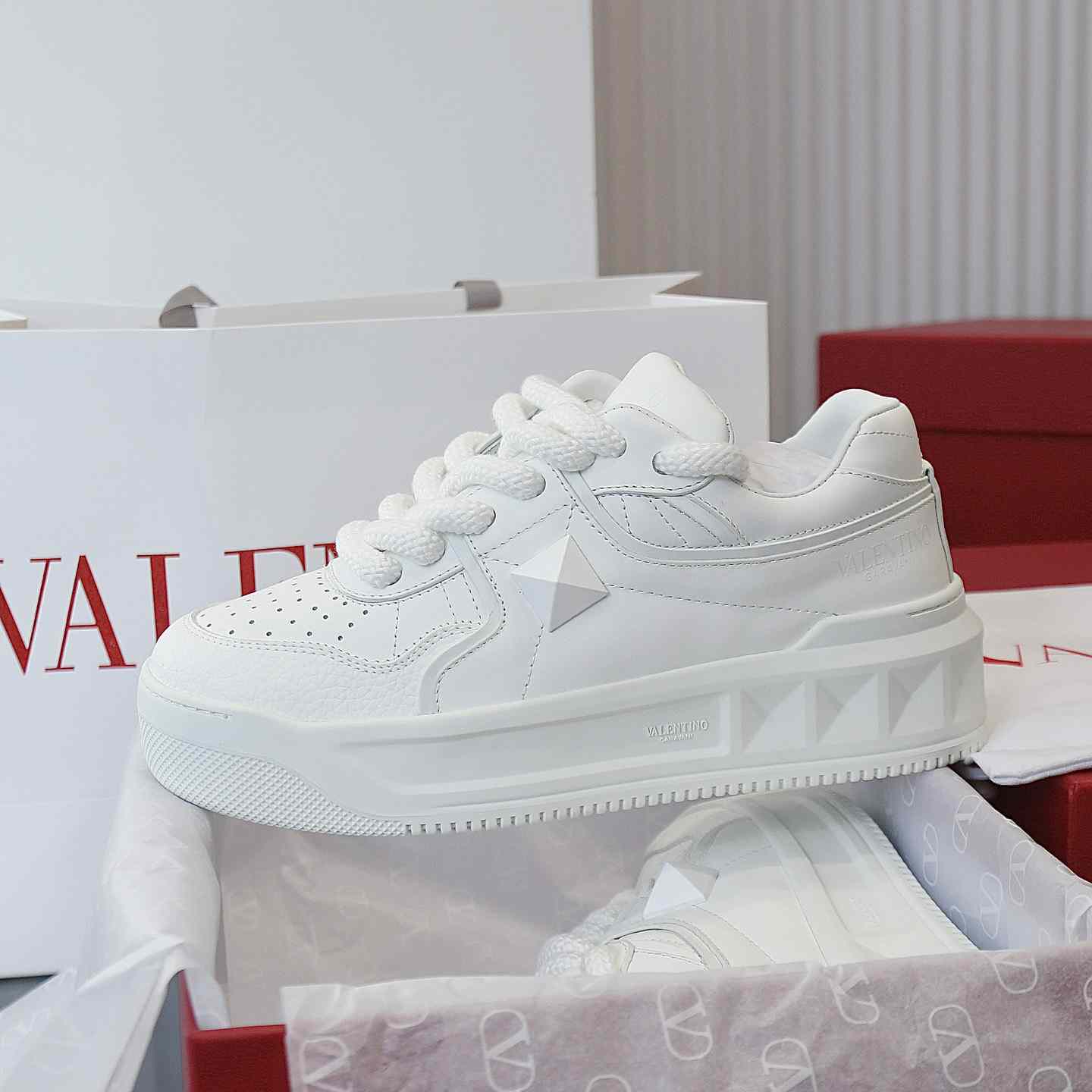 Valenti Garavani One Stud Jacquard Sneakers - PerfectKickZ