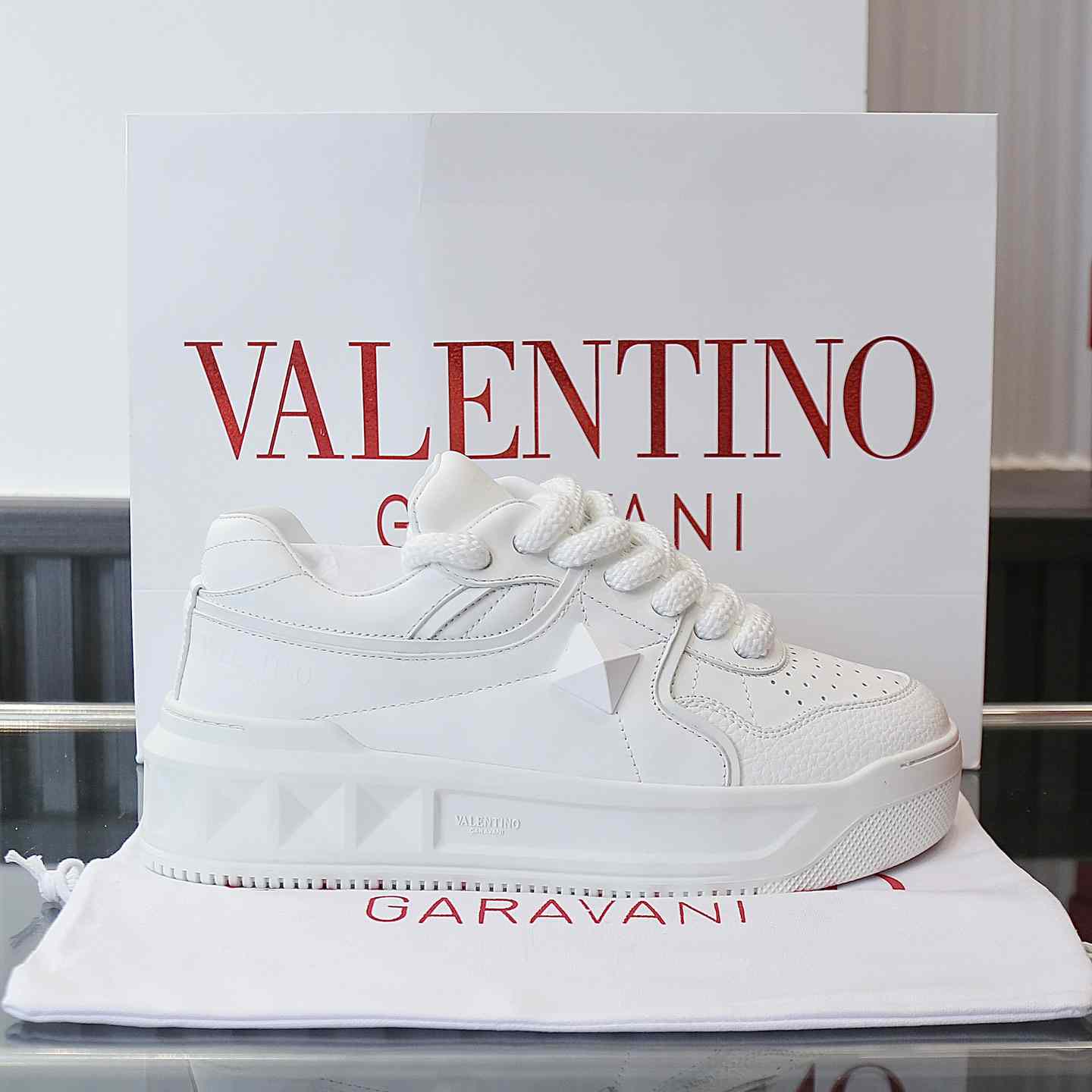 Valenti Garavani One Stud Jacquard Sneakers - PerfectKickZ