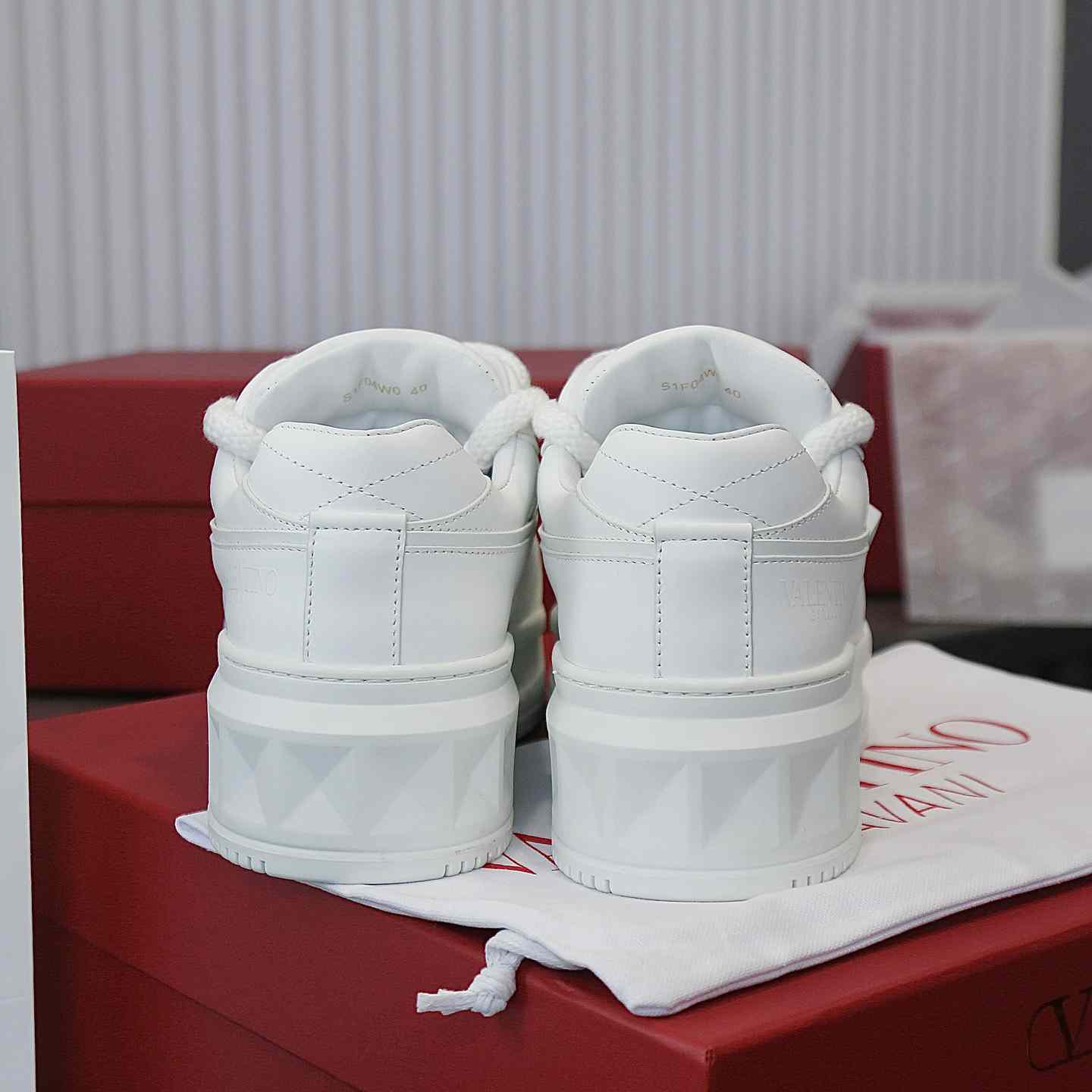 Valenti Garavani One Stud Jacquard Sneakers - PerfectKickZ