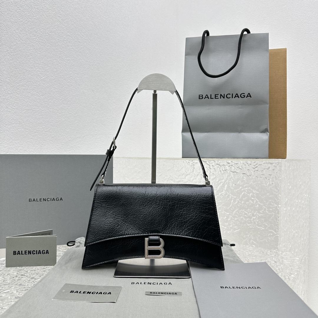 Balenciaga Women's Crush Small Sling Bag In Black - PerfectKickZ