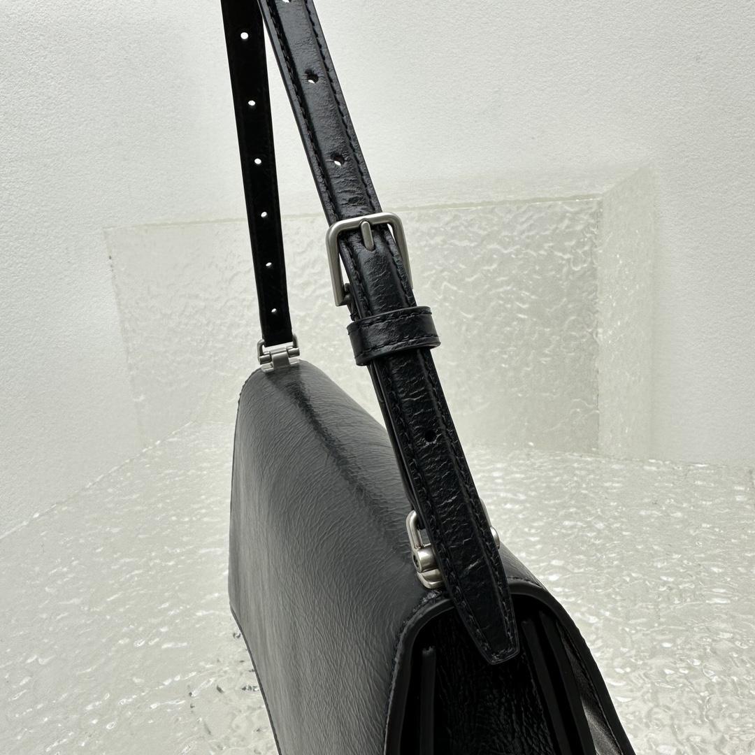 Balenciaga Women's Crush Small Sling Bag In Black - PerfectKickZ