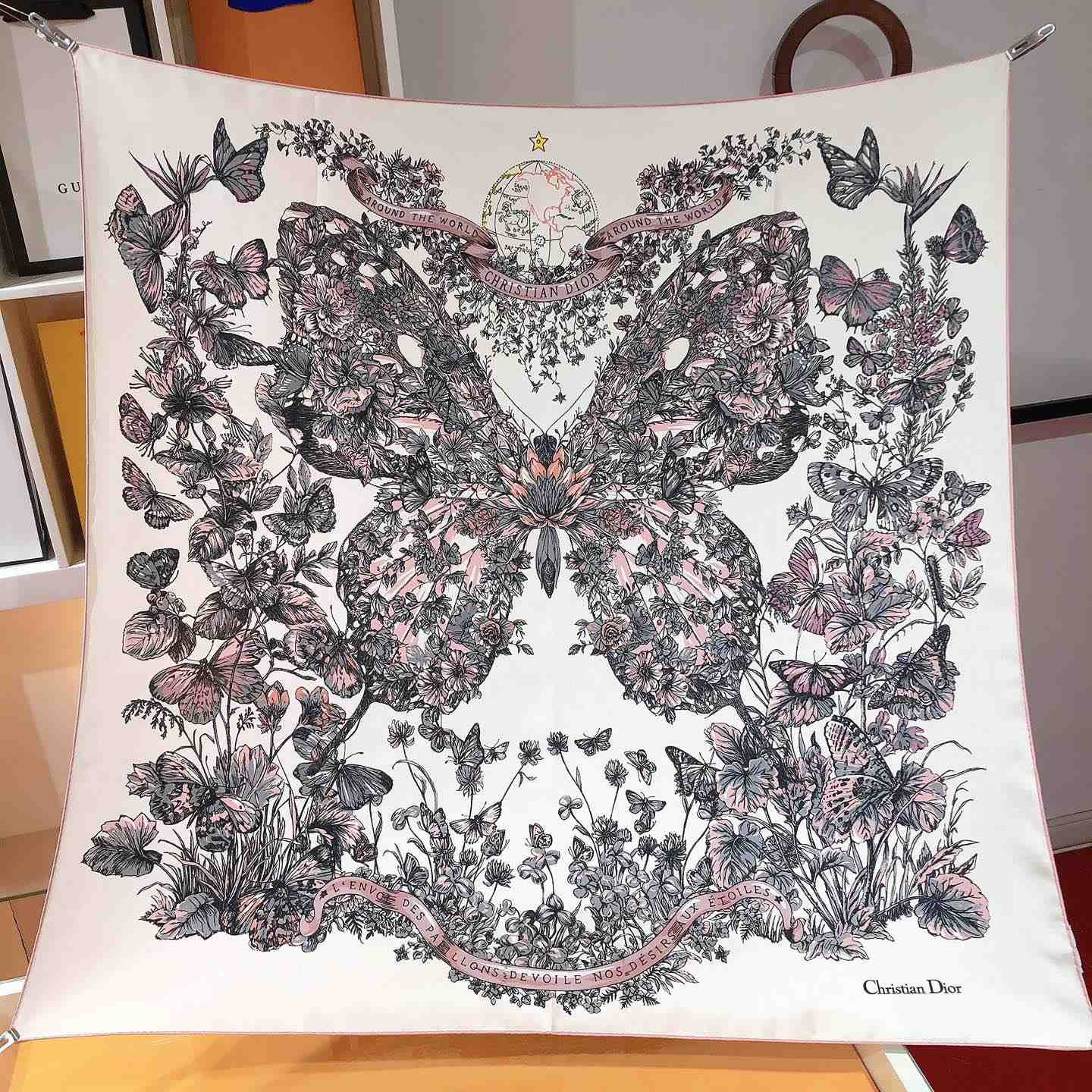 Dior Butterfly Around The World 90 Square Scarf - PerfectKickZ