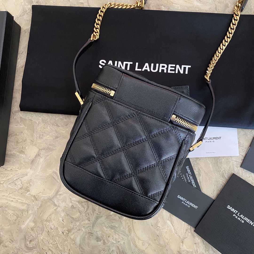 Saint Laurent Vanity Case Matelassé Leather Shoulder Bag (14.5x16.5x9cm) - PerfectKickZ