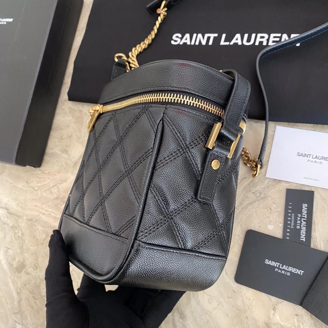 Saint Laurent Vanity Case Matelassé Leather Shoulder Bag (14.5x16.5x9cm) - PerfectKickZ