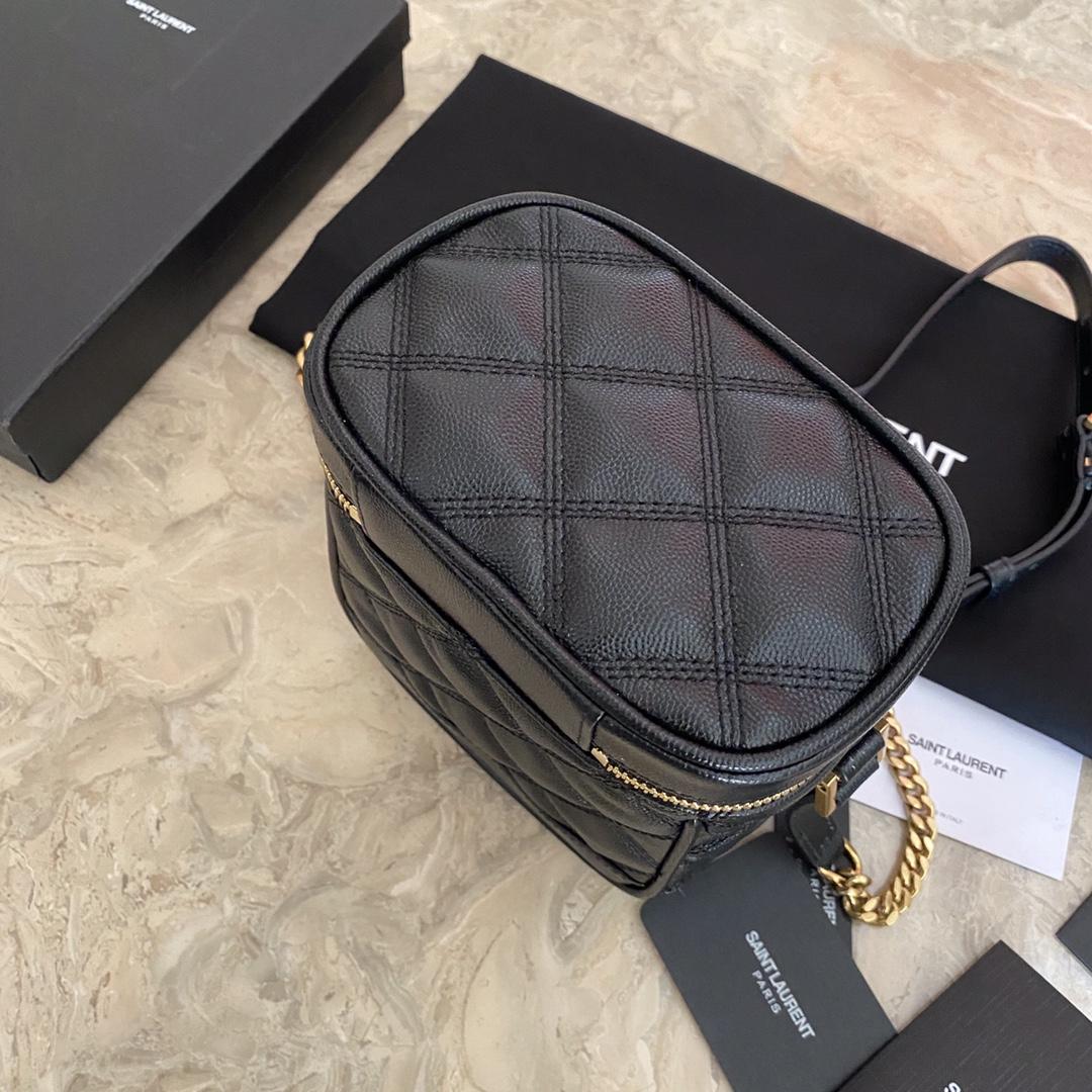 Saint Laurent Vanity Case Matelassé Leather Shoulder Bag (14.5x16.5x9cm) - PerfectKickZ