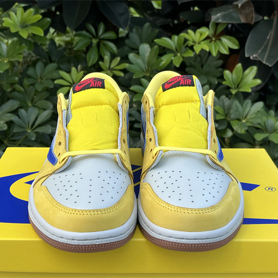 Travis Scott x Air Jordan 1 Low Canary Sneaker      DZ4137-700 - PerfectKickZ