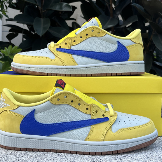 Travis Scott x Air Jordan 1 Low Canary Sneaker      DZ4137-700 - PerfectKickZ