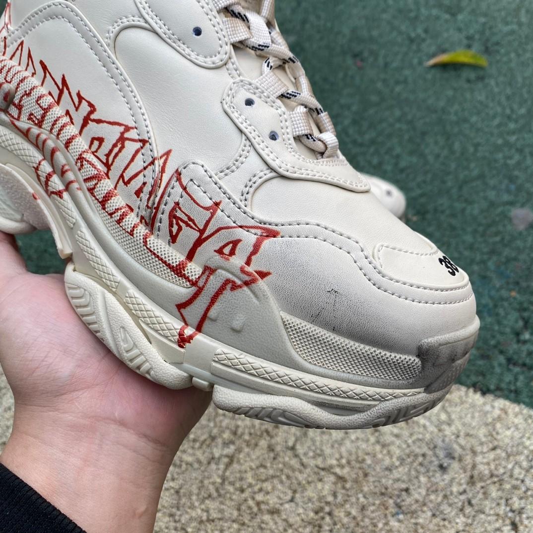 Balenciaga Triple S Sneaker In White/red/black - PerfectKickZ