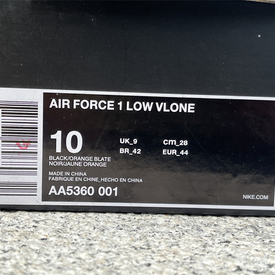 VLONE xNike Air Force 1Low orang Sneaker      AA5360-001  - PerfectKickZ