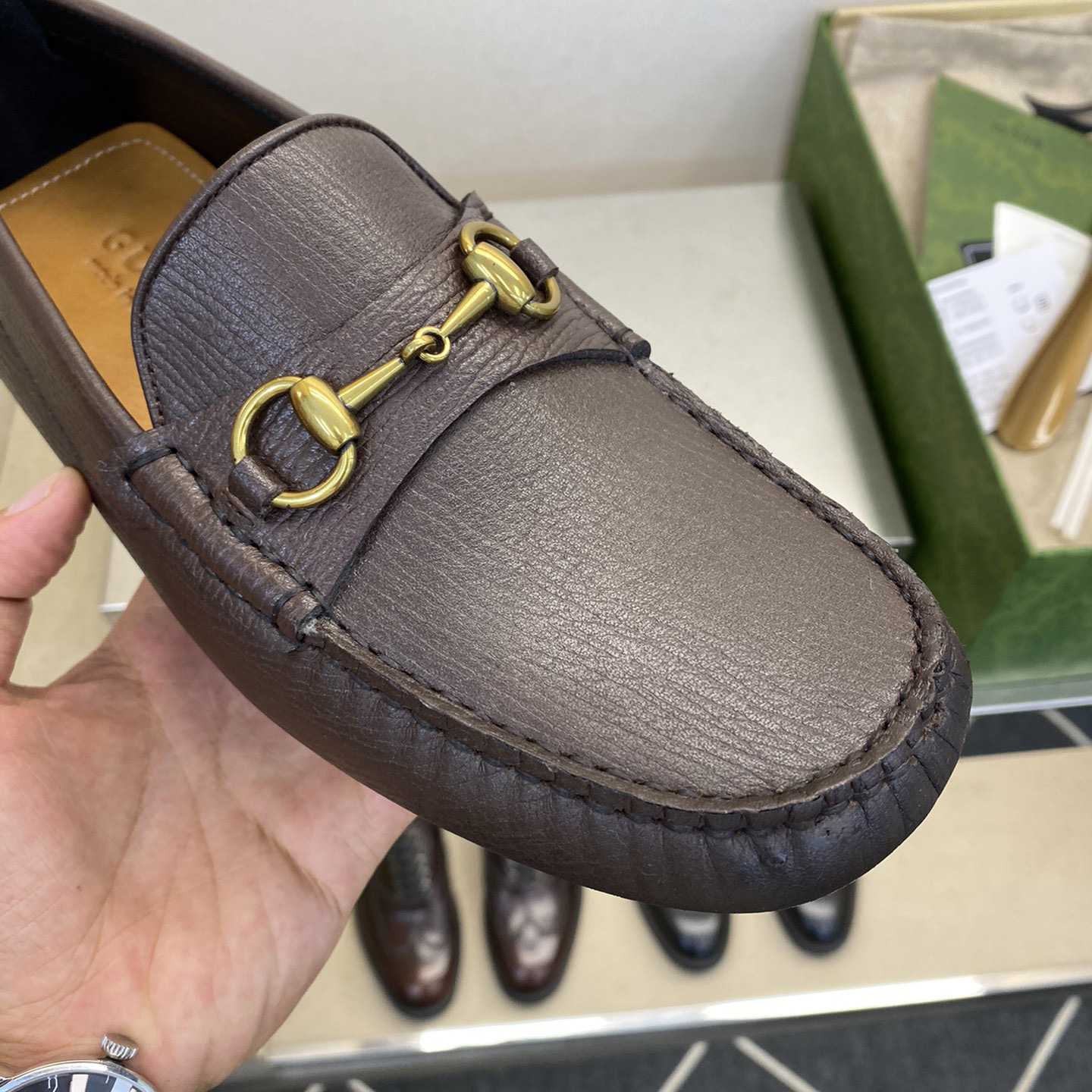 Gucci Leather Driver With Horsebit - PerfectKickZ