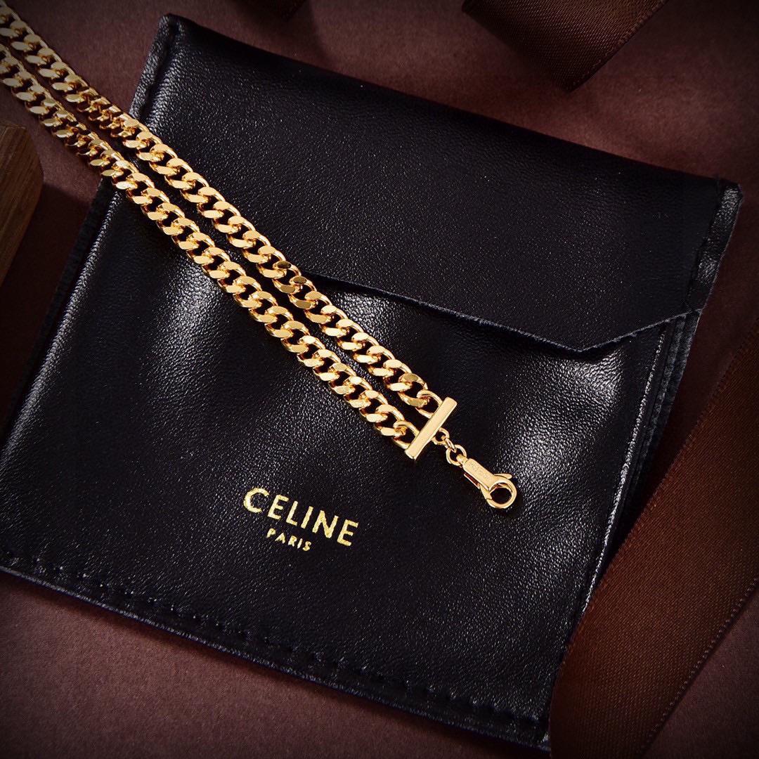 Celine Gourmette Necklace In Brass With Gold Finish Gold - PerfectKickZ