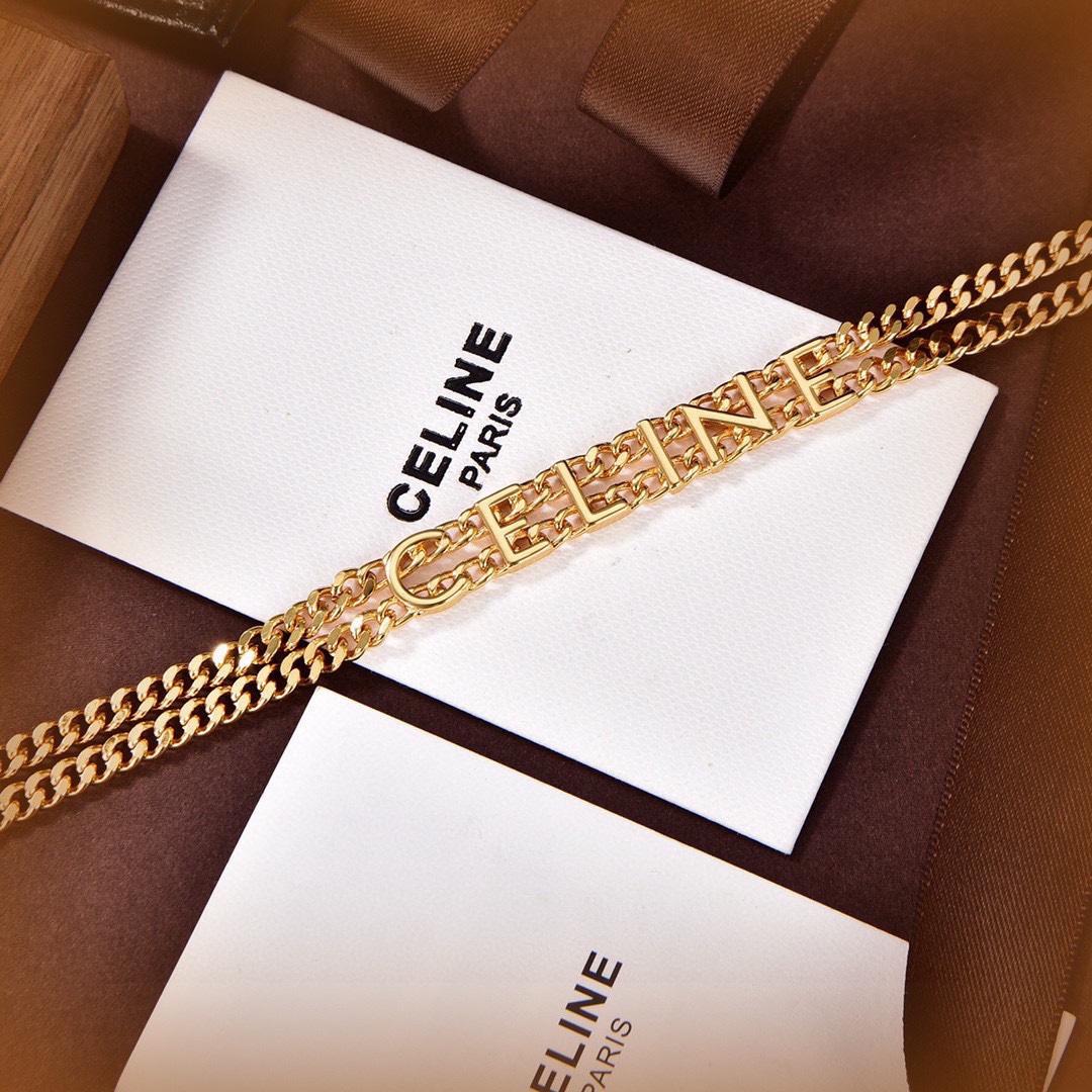 Celine Gourmette Necklace In Brass With Gold Finish Gold - PerfectKickZ
